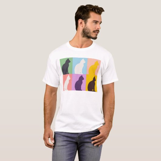 T-shirt Cat silhouette colorful (Devant entier)