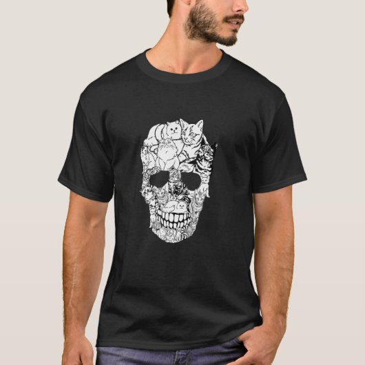 T-shirt Cat Skull Kitty Skeleton Halloween Costume Skull C (Devant)