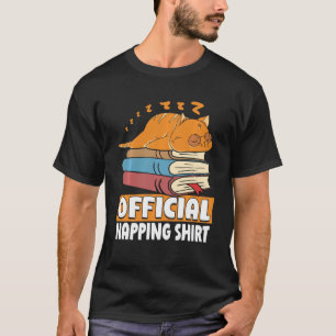 T-shirt Cat Sleeping Napping ver livre lecture Lover B