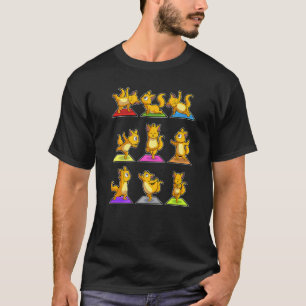 T-shirt Cat Sloth Yoga Poses Sports Gymnastique Ohm Heartb