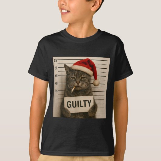 T-shirt Cat Smoking Cigarette Christmas Funny Meme Cat (Devant)