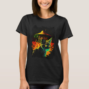 T-shirt Cat Space Scifi Electric UFO Alien Science Fiction