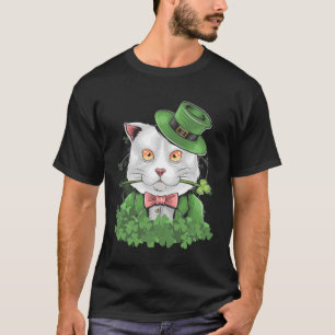T-shirt Cat St Patrick s Day Shamrock irish Leprechaun Kit