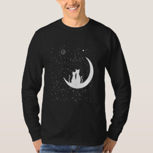 T-shirt Cat Stars Moon - Romantic Kitten