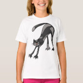 T-Shirt Cat Stretching Girls (Devant)