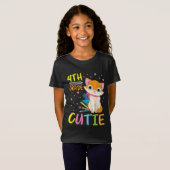 T-Shirt Cat Student Senior 4th Grade Cutie (Devant entier)