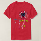 T-shirt Cat Sunflower 4th of July Meowica Merica USA Ameri (Design devant)