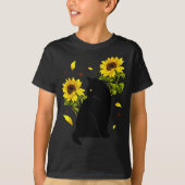 T-shirt Cat Sunflower Christmas Tree Sun Flower Cat Lover (Devant)