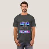 T-shirt Cat Techno DJ Electro Music (Devant entier)
