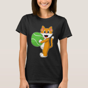 T-shirt Cat Tennis Tennis Raquette Sports