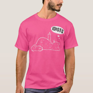 T-shirt Cat têtu Grumé Doigt Moyen Chat Kitty Idiots