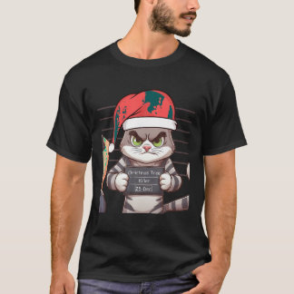 T-shirt Cat Tree Killer Funny Noël Père Noël