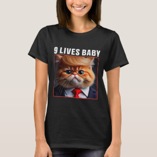 T-shirt Cat Trump 9 Vit Ba Drôle Mème Trump