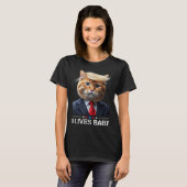 T-shirt Cat Trump 9 Vit Bébé _2 (Devant entier)