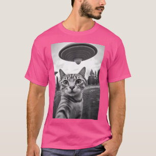 T-shirt Cat Ufo Selfie Alien Ufo Funny Cat Selfie Avec Ufo