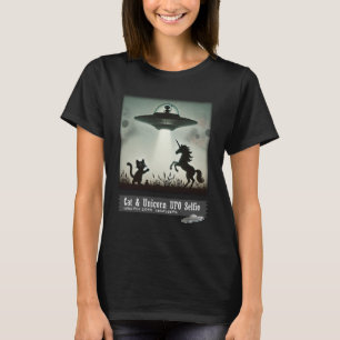 T-shirt Cat & Unicorn UFO Selfie : Alien Ship (femme) #01