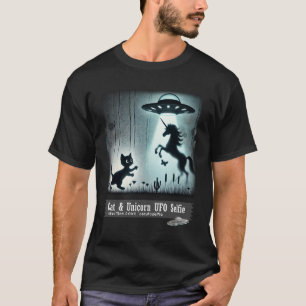 T-shirt Cat & Unicorn UFO Selfie : Alien Ship (homme) #09