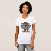 T-shirt Cat Vibes – Cool Grey Cat Design (Devant entier)