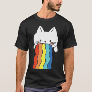 T-shirt Cat Vomit Rainbow Cat Vomit coloré