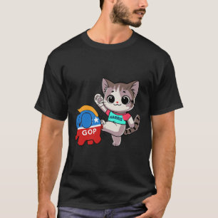T-shirt Cat Vs Gop Elephant - Kamala Harris - Anti Trump