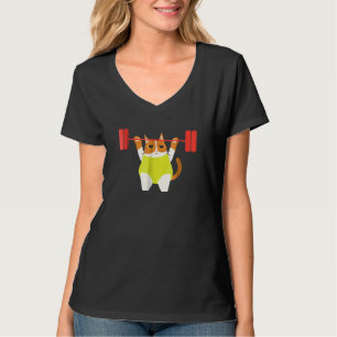 T-shirt Cat Weight Lifting Funny Cat Lover Workout