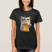 T-shirt Cat With Beer Drinking Party  Dad Mom From Son Dau (Devant)
