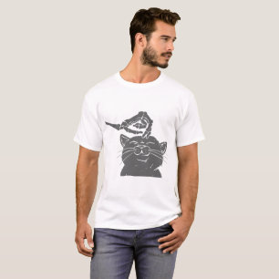 T-shirt Cat with human skeleton hand - Choose back color