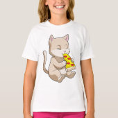 T-shirt Cat with Pizza (Devant)