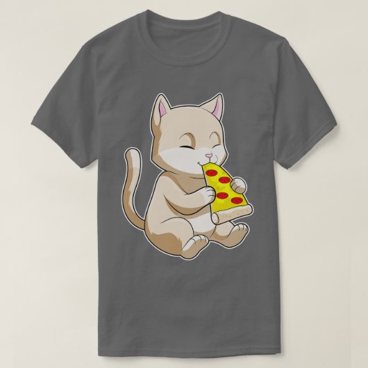 T-shirt Cat with Pizza (Design devant)