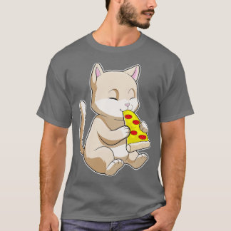 T-shirt Cat with Pizza