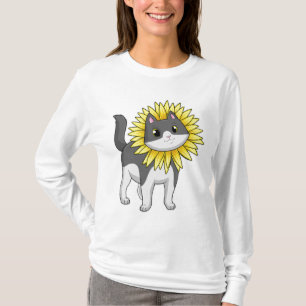 T-shirt Cat with sunflower