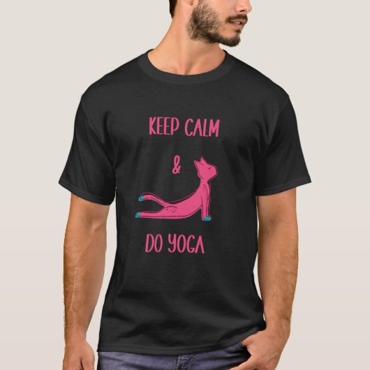 T-shirt Cat Yoga Animals Workout Calm (Devant)