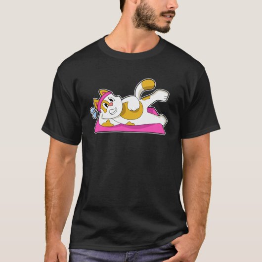 T-shirt Cat Yoga Fitness Gymnastics (Devant)