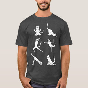 T-shirt Cat Yoga Poses Funny Mignonne Méditation Yogi Nama