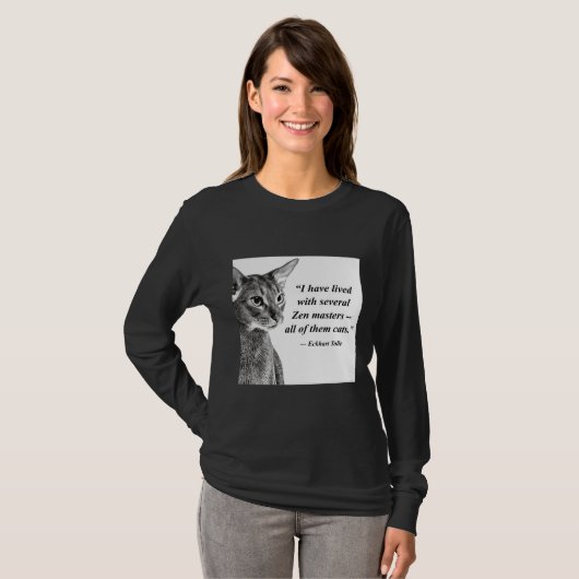 T-shirt Cat Zen Master Eckhart Tolle (Devant entier)