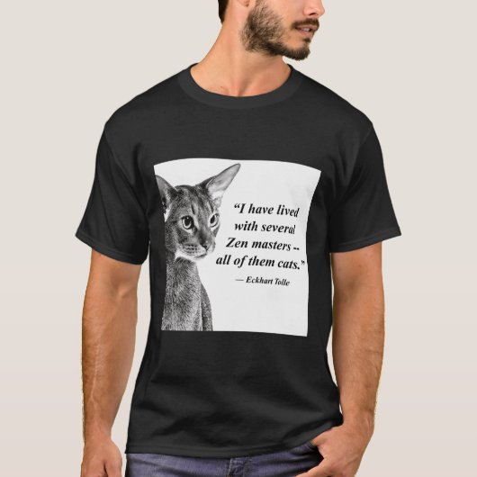 T-shirt Cat Zen Master Eckhart Tolle (Devant)