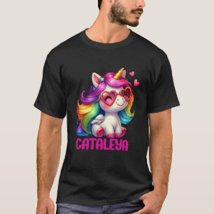T-shirt Cataleya Nom Personnalisé Licorne Colorée Femmes
