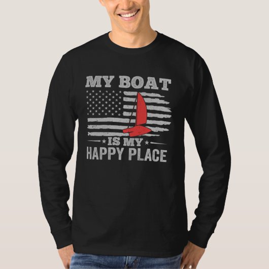 T-shirt Catamaran Two Hulls Sailing American Flag Catamara (Devant)