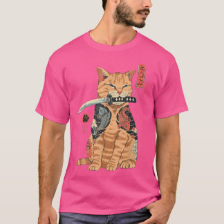 T-shirt Catana Chat vintage Cute Japaneseinspiré chat