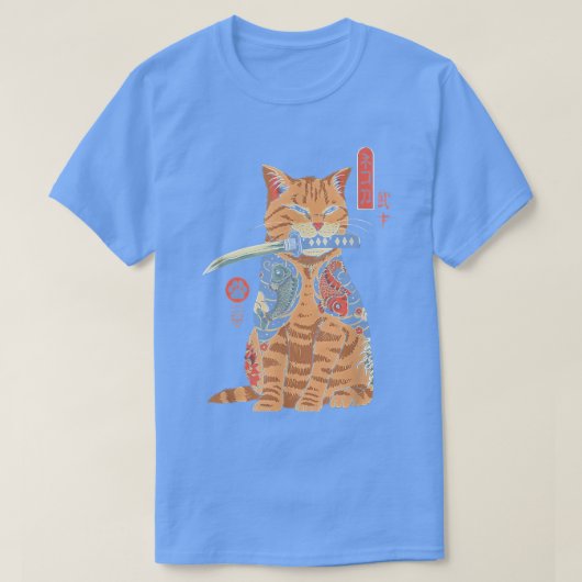 T-shirt Catana samouraï Cat Katana Japanese Graphi (Design devant)