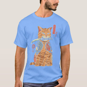 T-shirt Catana samouraï Cat Katana Japanese Graphi