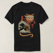 T-shirt Catana Wave Chat tatoué Samurai Chat Art Japonais (Design devant)