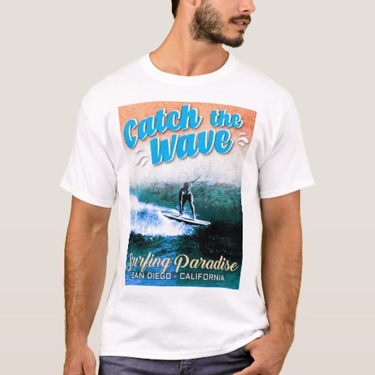 T-shirt Catch the Wave - Le paradis du surf (Devant)