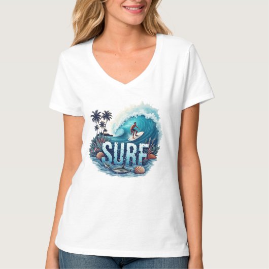 T-shirt Catch the Wave Surfing (Devant)