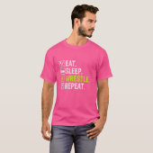 T-shirt Catcheur drôle Manger Dormir Catcheur Répéter (Devant entier)
