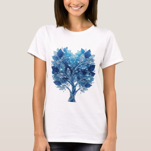 T-shirt Catchy Silver BLUE ICE TREE Slogan (Devant)