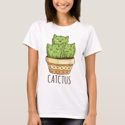 T-shirt Catctus Cat Kitty Kitten Funny Fun (Devant)