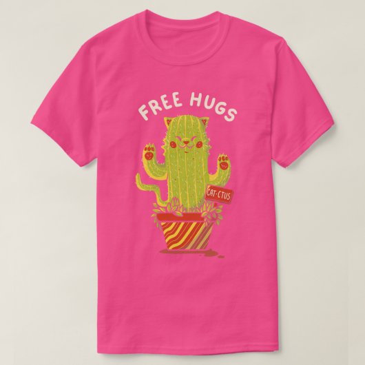 T-shirt Catctus Free Hugs Chats par Tobe Fonseca (Design devant)