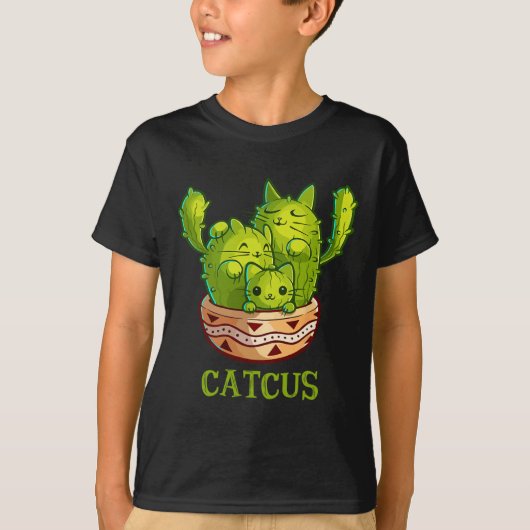 T-shirt Catcus Cute Chat Et Cactus Mexicains Cactus Cinco (Devant)