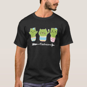 T-shirt Catcus femmes Mens Cactus Plante Chat Catus Plante